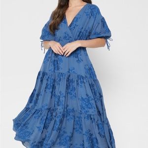 Ted Baker Zilda Floral Puff Sleeve Midi Dress